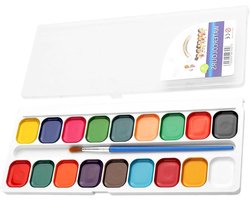 Aquarelverfset Kinderen - Waterverf Set - Creatief Schilderen - Hartvormige Verfdoos - 18 Kleuren - Assorti