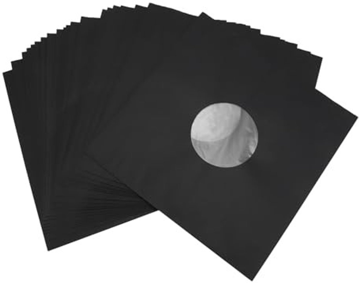 Dailygoods- Platenhoezen 20 Stuks - 12 Inch - 350 g/m² Zwart Kraftpapier - Antistatische Hoes - Albumhoezen - Beschermhoezen Vinyl