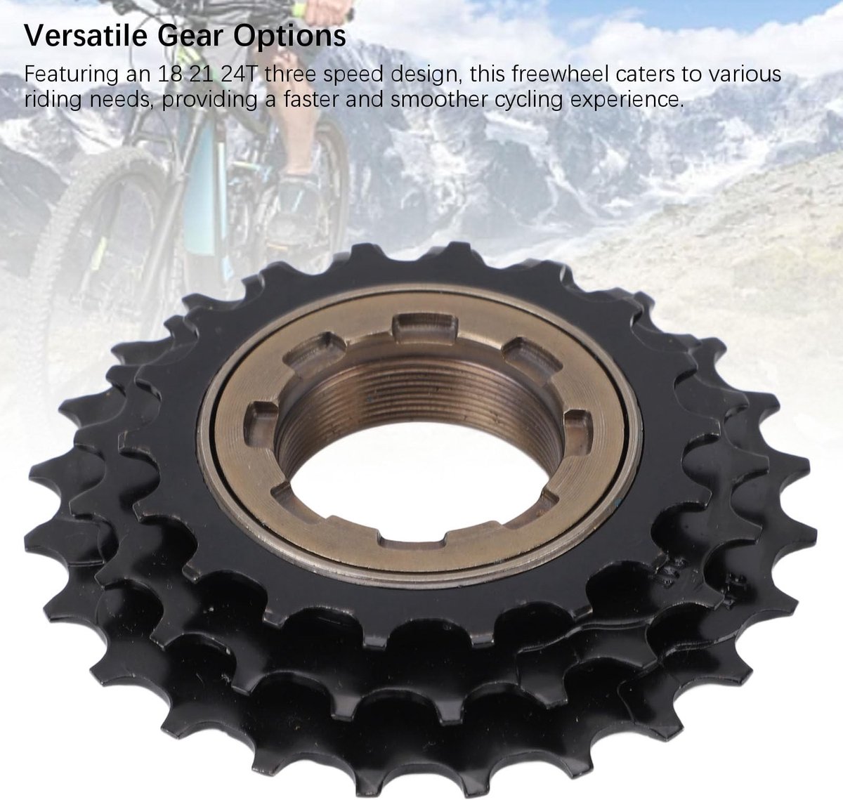 Dailygoods- Fietsaccessoire Drietraps Versnelling 18/21/24T - Staal - Slijtvast - Corrosiebestendig - Eenvoudige Montage - Soepele Kettingoverdracht - Fietsversnelling