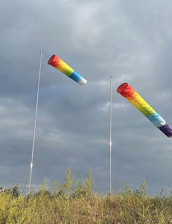 Windsokken paal - Windindicator - Buiten vliegen - 360 graden draaibaar - 4 meter - Zilver — afbeelding 5