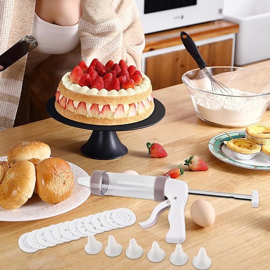 Koekjespers - Koekjesmachine Bakapparaat - Zelf Koekjes Maken - Met 13 Schijven - 22 x 14.5 cm - Wit — afbeelding 5