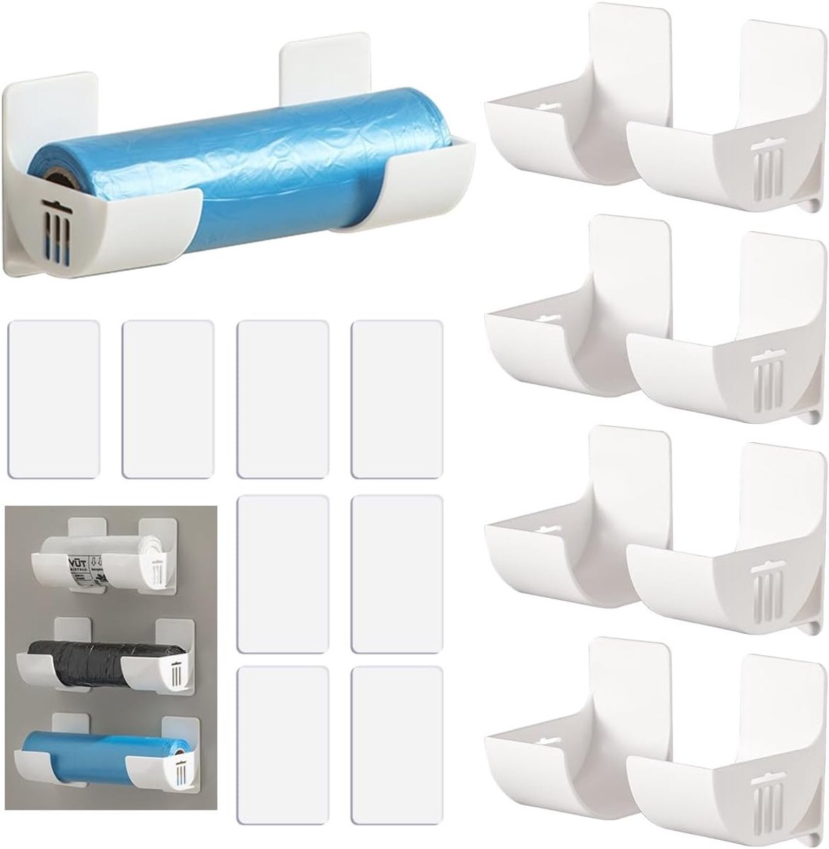 Zelfklevende Aluminiumfoliehouders - Wandgemonteerde Organizer voor Keuken en Oppbergdoos