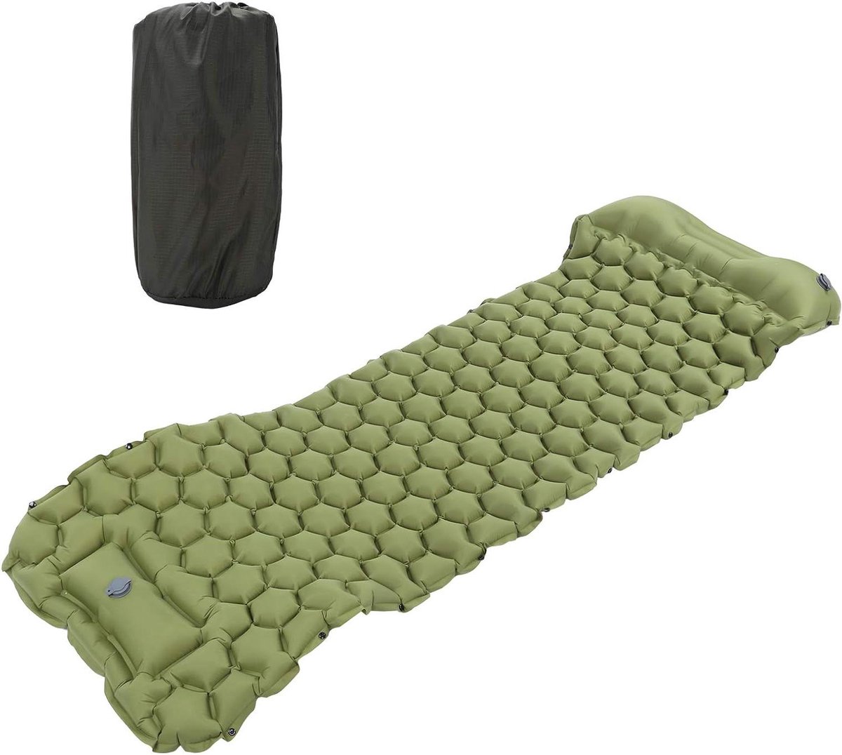 Opblaasbaar Slaapmatje - Kampeer Mat - Buiten Slapen - Lichtgewicht Ontwerp - 191x58x6 cm - Groen