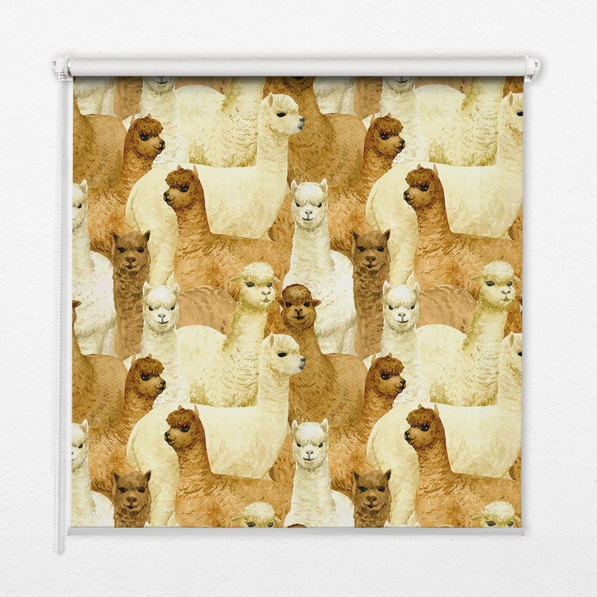 Bedrukt Rolgordijn - Raamdecoratie Gordijn - Licht Regelen - Decoratief Alpaca Patroon - 1