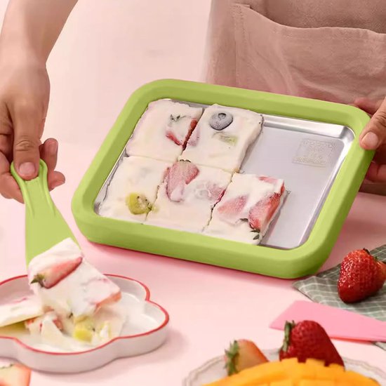IJsmachine Set - Dessert Maker - Zomerse Traktaties - Roestvrij Staal Plaat - 26x21 cm - Groen — afbeelding 3