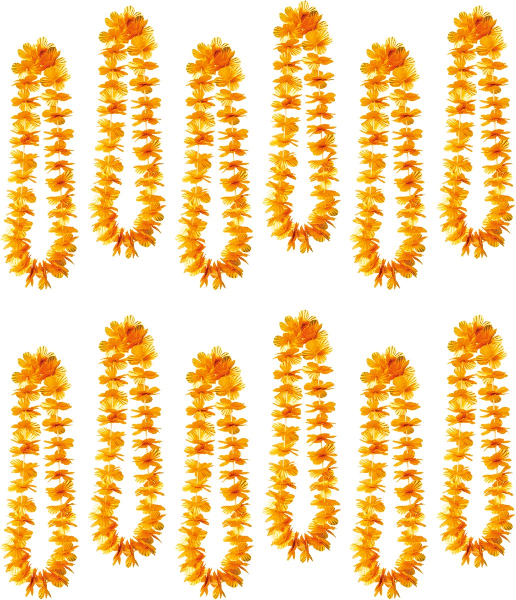 48x Hawaï Bloemenkrans Oranje – Hawaïaanse Lei – Set van 48 stuks – Koningsdag, Oranje supporters & Nederland feestversiering