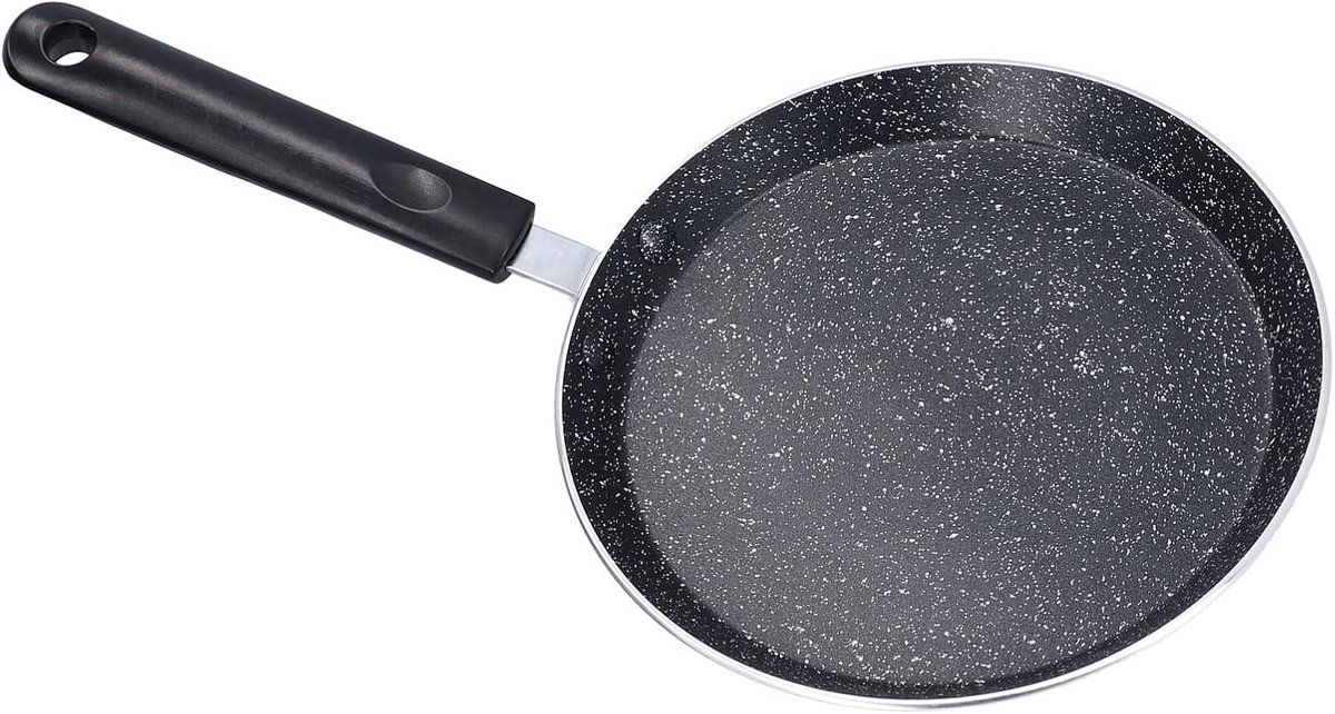 Koekenpan Pannenkoekenpan - Koekepan Keukenpan - Ontbijt Bakken - Medische Steen Coating - 18 cm - Zwart