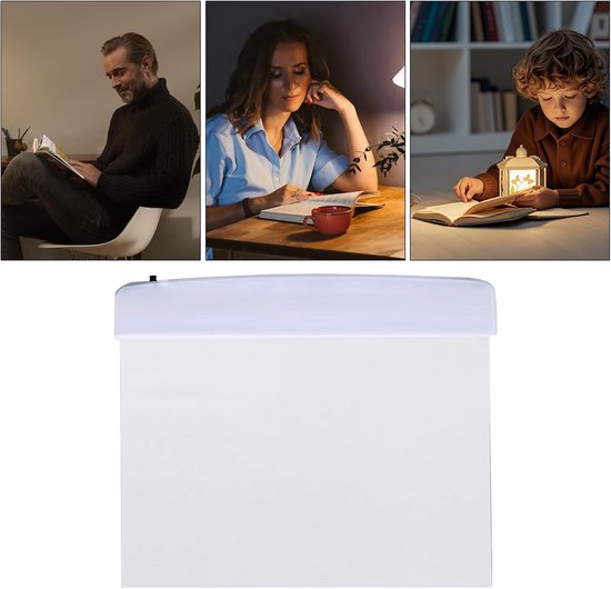 Leeslamp Paneel - Boeklamp Nachtlicht - Bed Lezen - Schuin Transparant Paneel - 17 x 14.3 x 1.5 cm - Wit — afbeelding 5