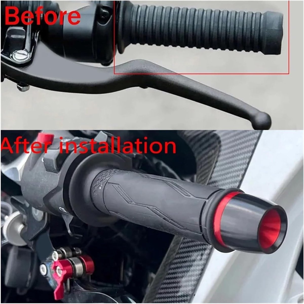 Stuuruiteinden Motorfiets - Handvat Pluggen Stuurkap - Motor Stabiliteit Verbeteren - Extra Steunpunten Bij Val - One Size - Grijs