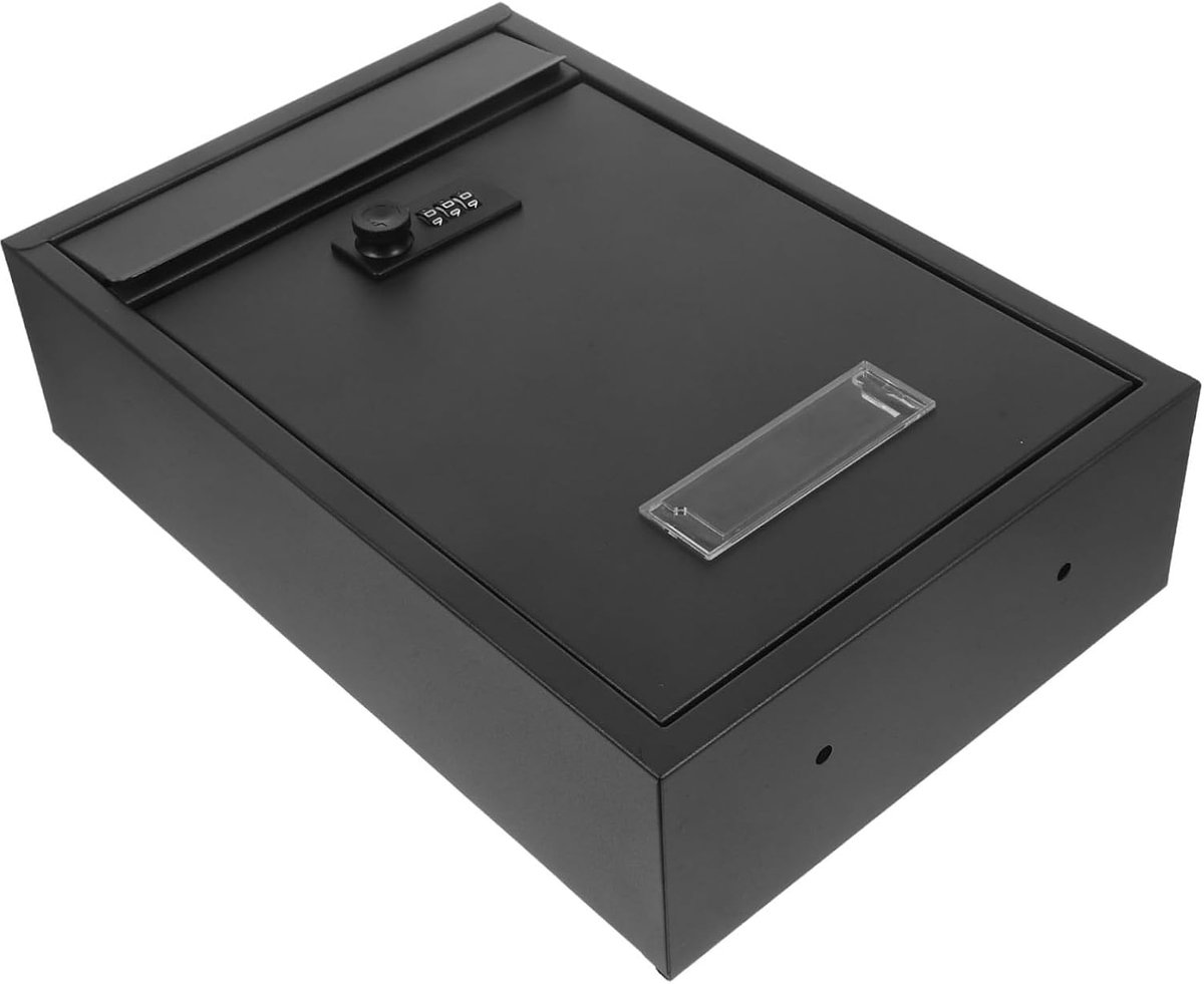 Afsluitbare Brievenbus - Suggestiedoos Muur - Post Veilig Opslaan - Combinatieslot - 32.5 cm Lengte - Zwart