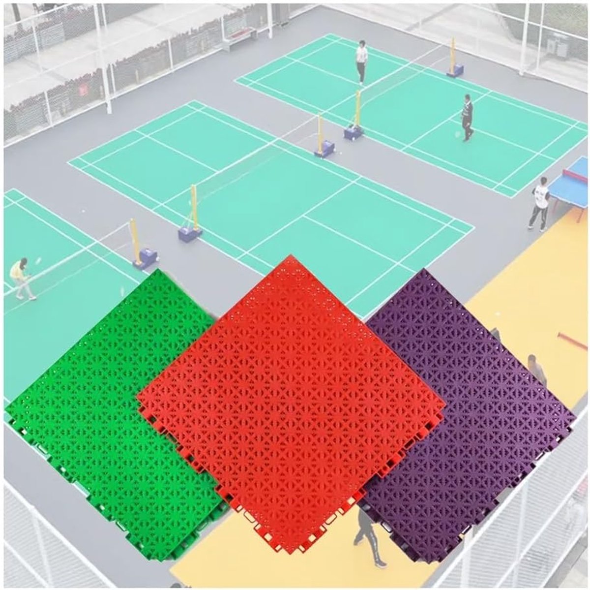Modulaire Vloertegels - Sport Vloer - Sporten Buiten - Drainage Ontwerp - 30.5 cm - Blauw