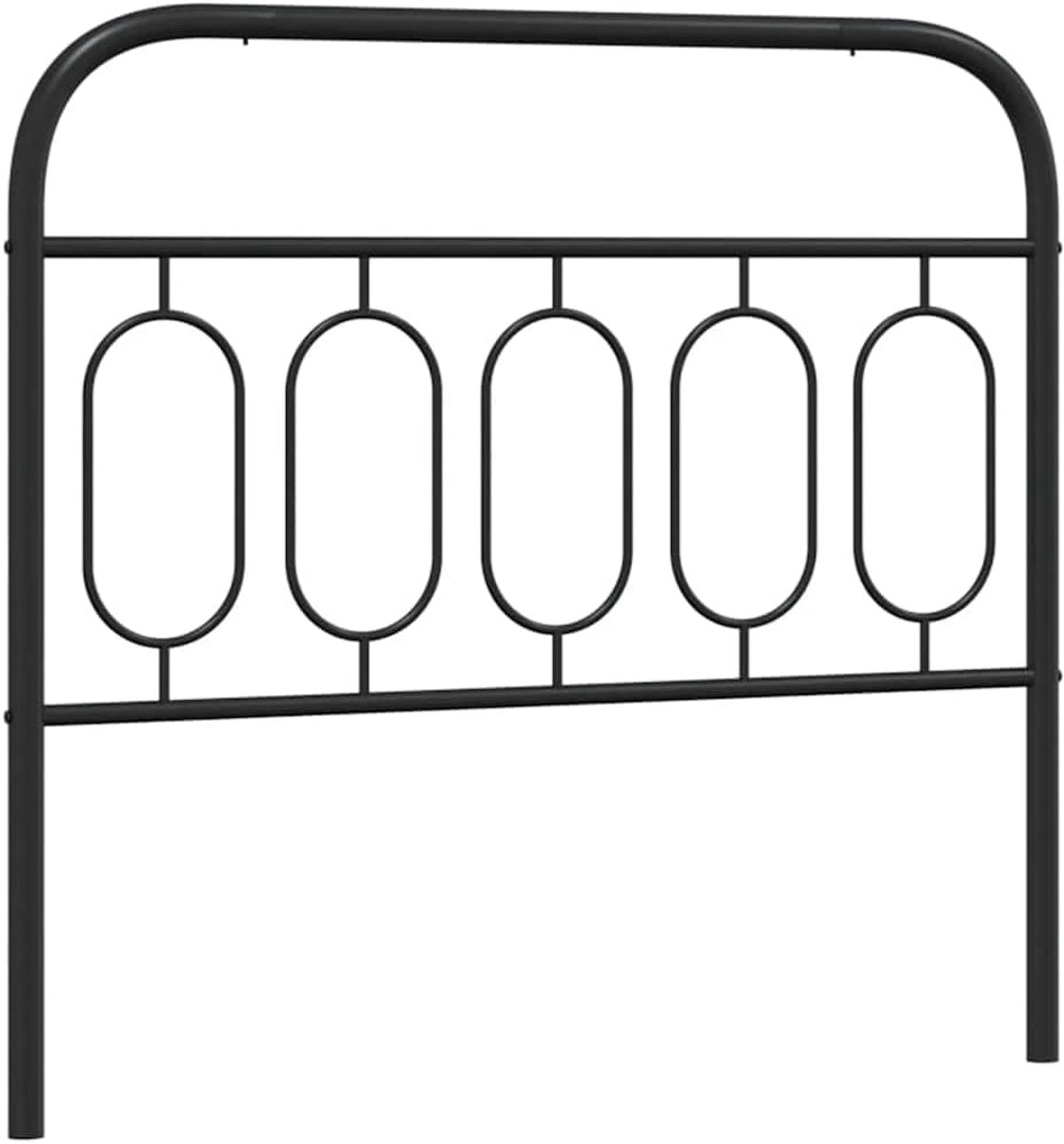 Stalen Hoofdbord - Bedframe Rugsteun - Ontspannen Lezen - Tijdloos Design - 100 cm - Zwart