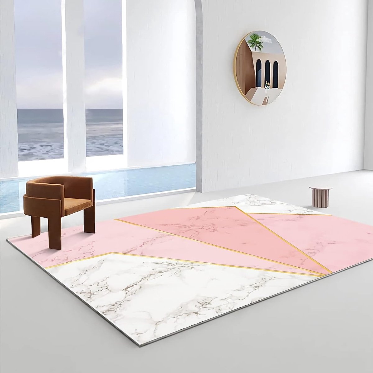 Vloerkleed Marmerlook - Zachte Vloerbedekking - Woonkamer Decoratie - Anti-slip Onderkant