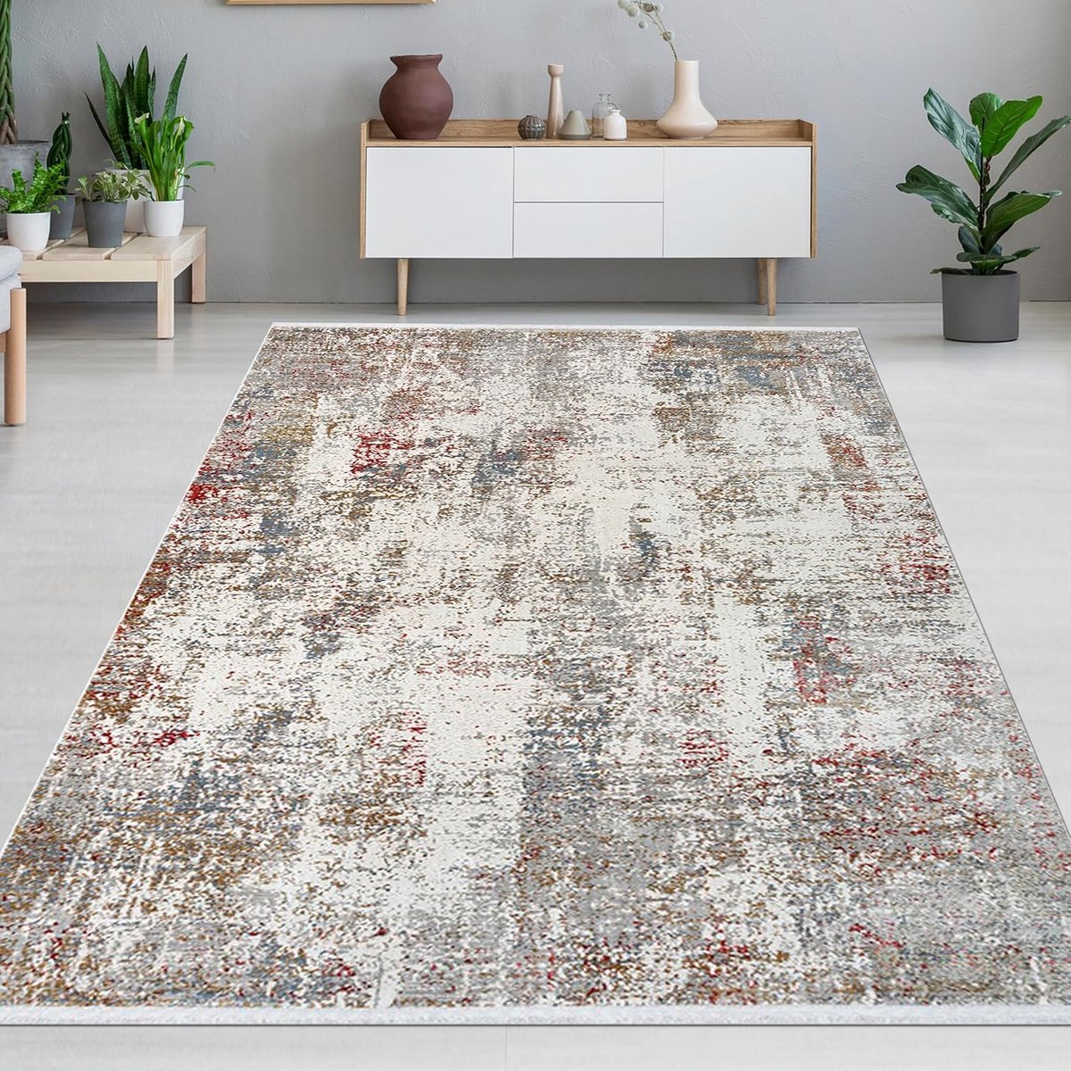 Woonkamer vloerkleed - Abstract tapijt - Interieur verfraaien - Geschikt voor vloerverwarm