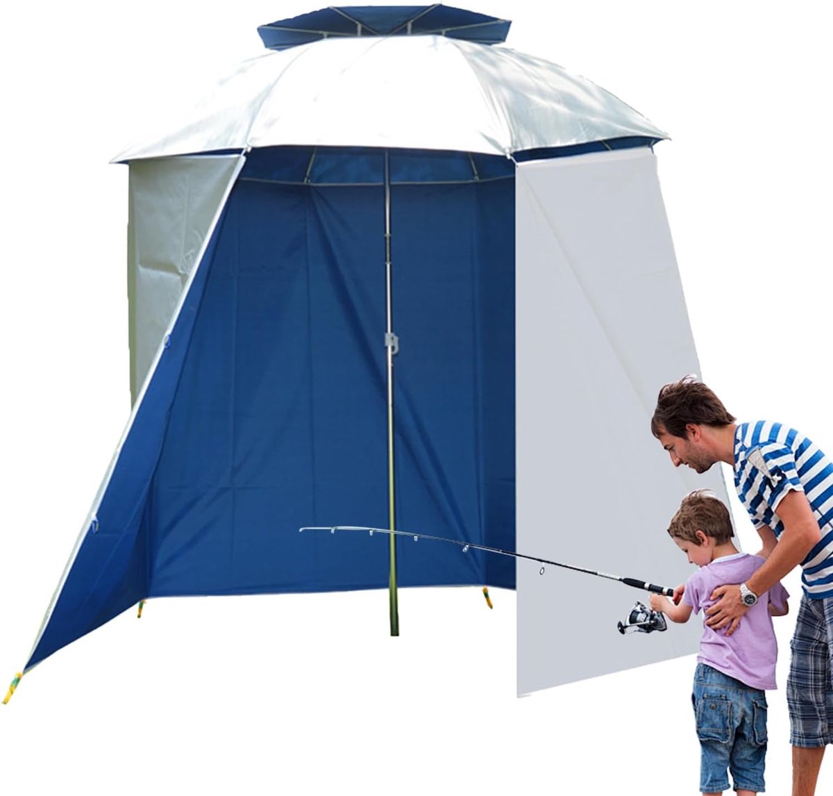 Visparasol Surround - Schuilplaats Zon - Buitenactiviteiten Bescherming - Volledige Surround Afscherming - 5.46 meters - Veelkleurig