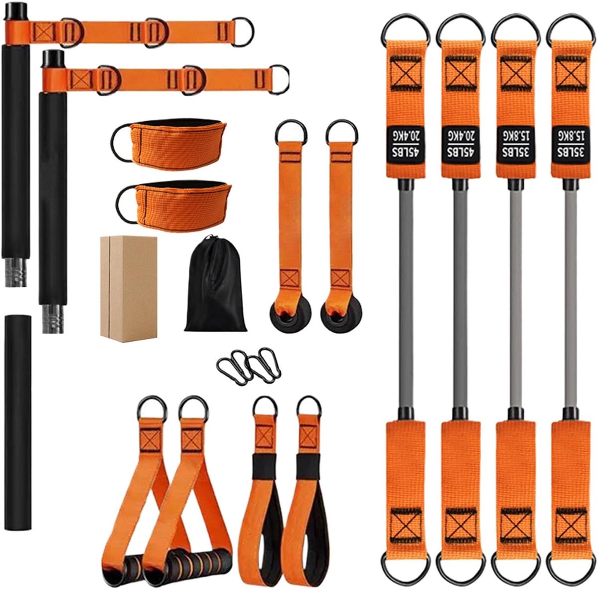 Pilates Bar Set - Fitness Apparatuur - Lichaamsvorming Thuis - Veelzijdige Training - 39x17x12 cm - Niet gespecificeerd