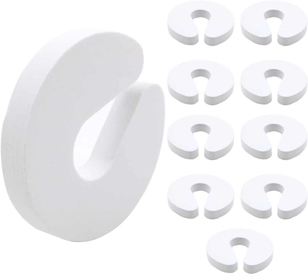 Deur Stopper - Vinger Beschermer - Voorkom Vinger Klem - Flexibel C-Vorm Ontwerp - 10 stuks - Wit