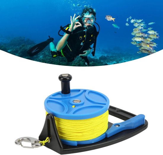 Plplaaoo Duik Reel met Clip - 83m Nylon Draad voor Speervissen en Wateractiviteiten - Blauwe Wielen van Merkloos — afbeelding 3