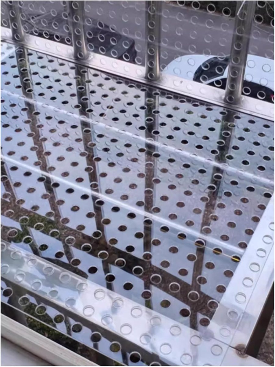 Geperforeerde Plaat - Polycarbonaat Plaat - Balkon Beveiligen - Transparant Waterdoorlatend - 40x500 cm - Transparant