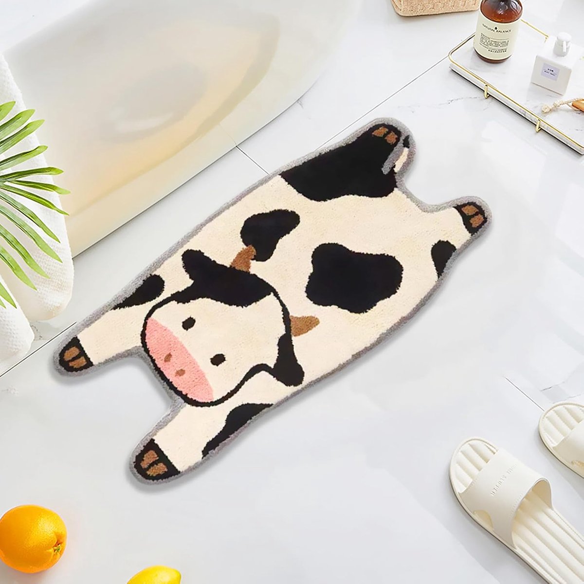 Schattig, pluizig decoratief vloerkleed Geschikt voor babykamers, slaapkamers en badkamers; antislip Geschikt voor kinderen, 80 x 50 cm.