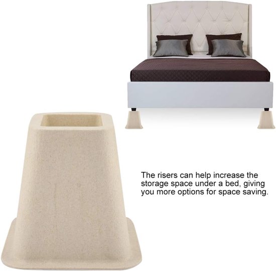 Set van 4 Verstelbare Meubelverhogers - Bed, Bank & Tafel Verhogers - Stevige Witte Meubelblokken — afbeelding 5