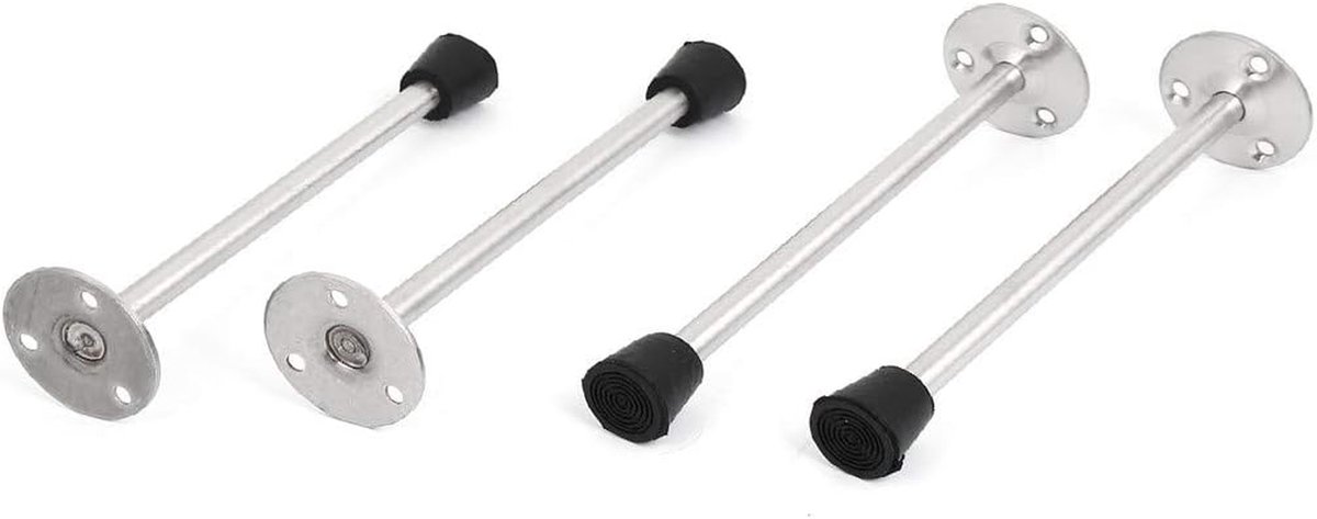 Deurstopper - Deurhouder - Bescherming Deuren - Lange UItvoering - 200mm - Zilver Zwart