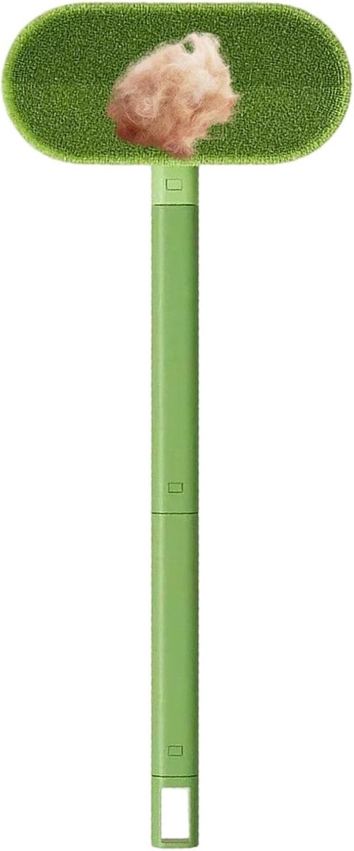 Draagbare Tapijtreiniger - Haarverwijderaar Vloer - Huis Dierenhaar Verwijderen - Lange Ergonomische Steel - 45 cm - Groen