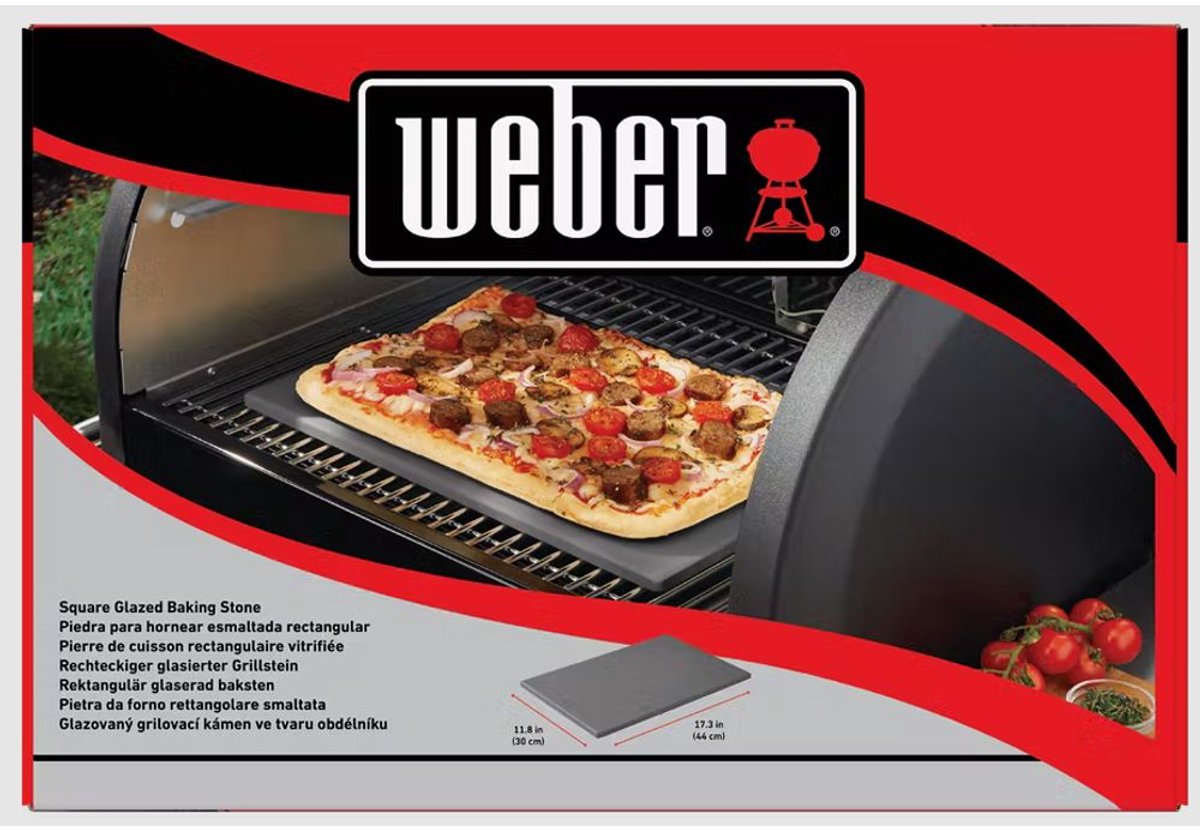 Weber Glazed Pizza Stone - 30 x 44 cm