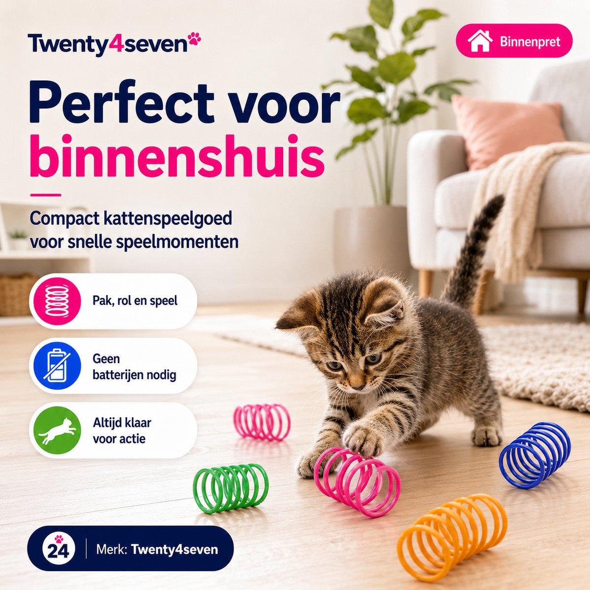 BronStore Twenty4seven Kattenspeelgoed Veertjes 10 Stuks thumbnail 2