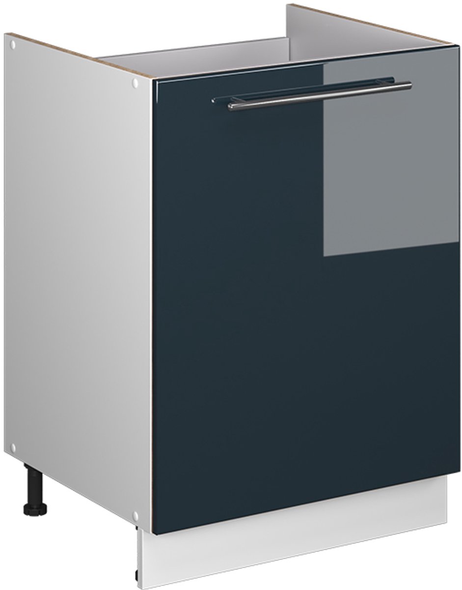 Vicco Wastafelkast Fame-Line, Donkerblauw hoogglans/Wit, 60 cm