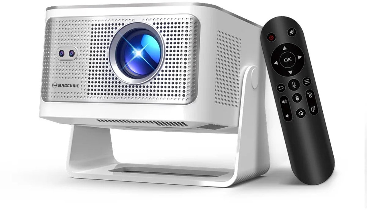 Golaro Beamer - Projector - Mini Beamer - Mini Projector - Draagbare Beamer 8K - Voice Control - Wifi - Wit - Afstandsbediening