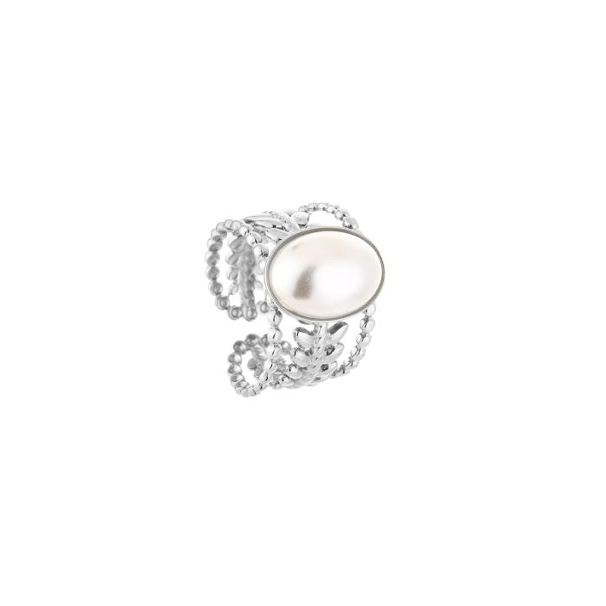 Ring - breed - parel - sieraad - rvs
