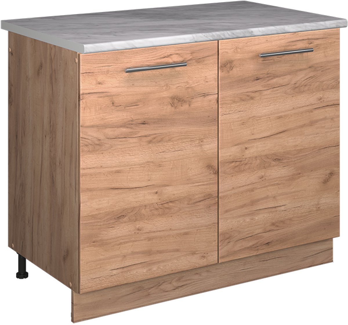 Vicco Wastafelkast Fame-Line, Goudkleurig Eiken/Goudkleurig Eiken, 100 cm, WB Marmer