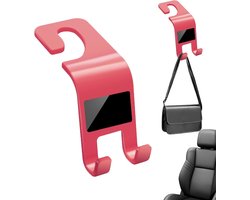 Hoofdsteun Haken - Auto Organizer - Auto Opbergen - Zware Lasten - 30 kg Draagkracht - Rood