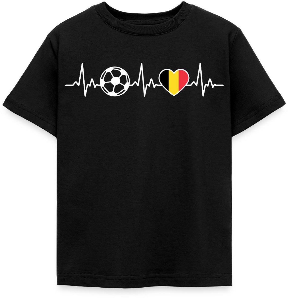 België Voetbal Shirt Voetbal Hartslag T-Shirt Kinderen