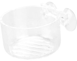 Visvoederbak - Voerhouder Aquarium - Gezond Vissen Voeren - Met Zuignap - 5 x 5 x 3 cm - Transparant