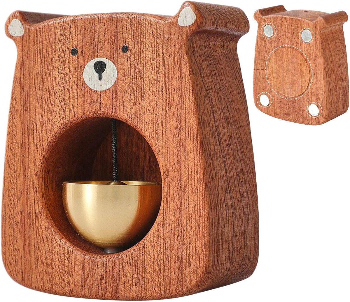 Decoratieve Houten Bel - Bellen Speelgoed - Interactief Spelen - Natuurlijk Veilig Ontwerp - 11.2 x 9 x 4.3 cm