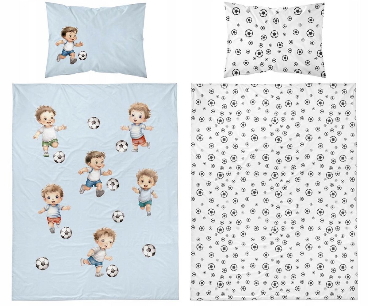 Peuter dekbedovertrek junior Voetbal Mint 100x135 cm - 100% Katoen