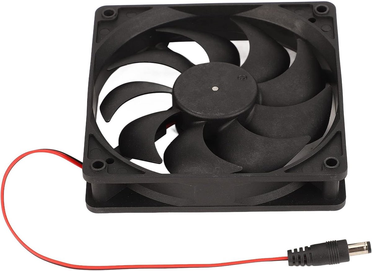 Zonnepaneel Ventilator - Dubbele Fan - Luchtcirculatie Buiten - Dubbele Ventilator - 27x17.5cm - Zwart