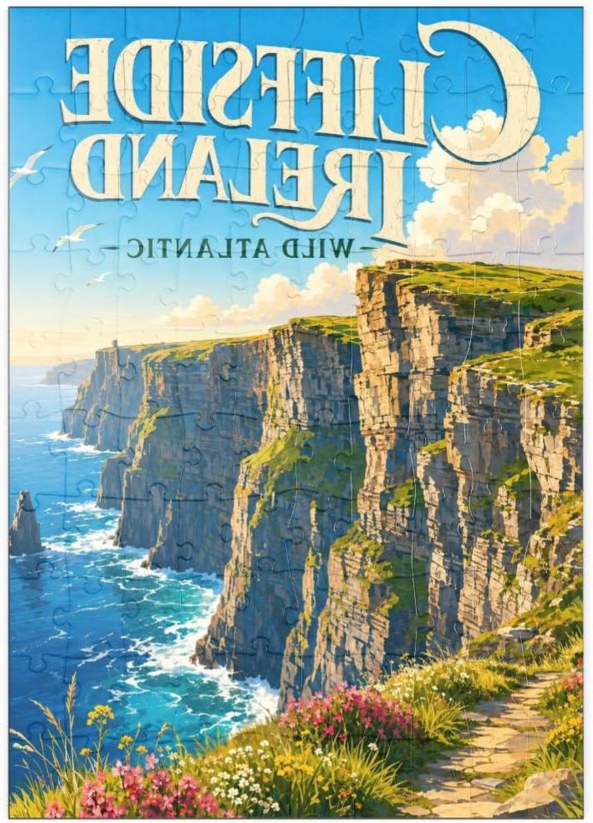 Puzzel Ierland - Jigsaw Puzzel - Ontspanning thuis - Hoge resolutie print - 100 Stukjes - Multicolor