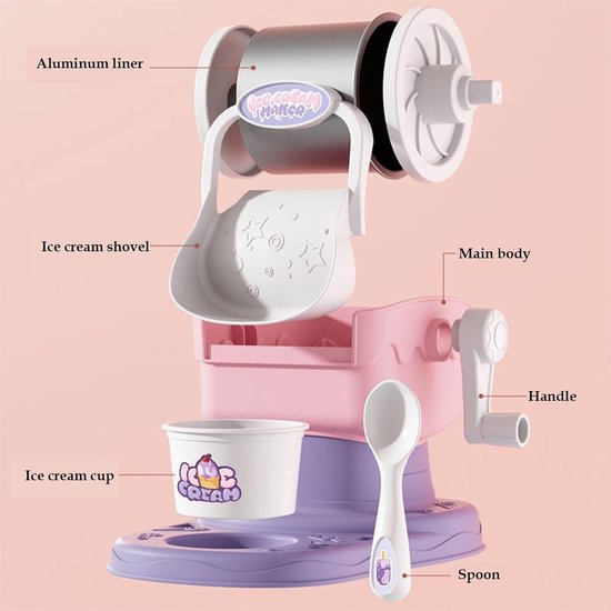 IJsmachine - Dessert Maker - Thuisgebruik - Eenvoudig te bedienen - 175 x 221 x 192 cm - Roze — afbeelding 4