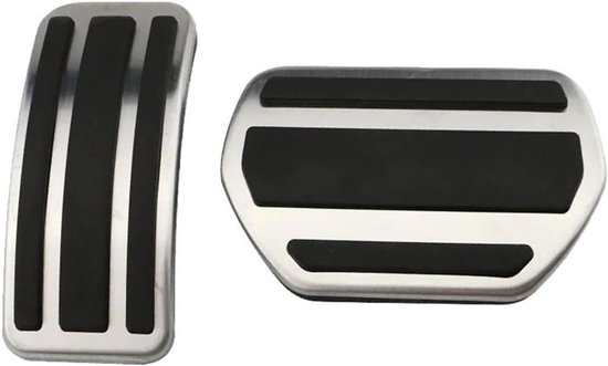Auto Pedaal Covers - Pedaal Pads - Verbeterde Grip - Antislip Oppervlak - 3 Delig Set - Zilver Zwart — afbeelding 2