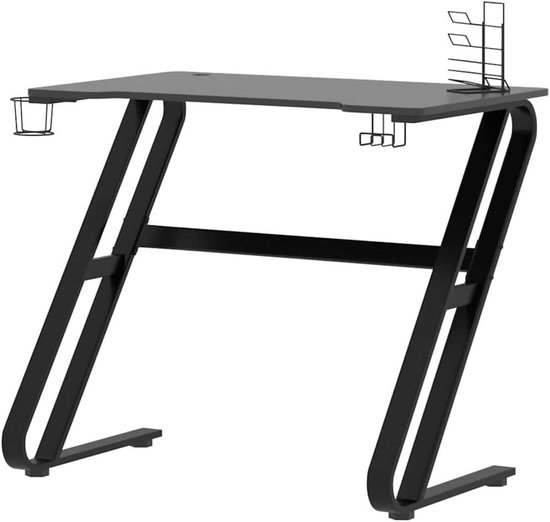 Gaming Bureau - Computer Tafel - Comfortabel Spelen - Ergonomisch Ontwerp - 90 x 60 x 75 cm - Zwart Rood — afbeelding 2