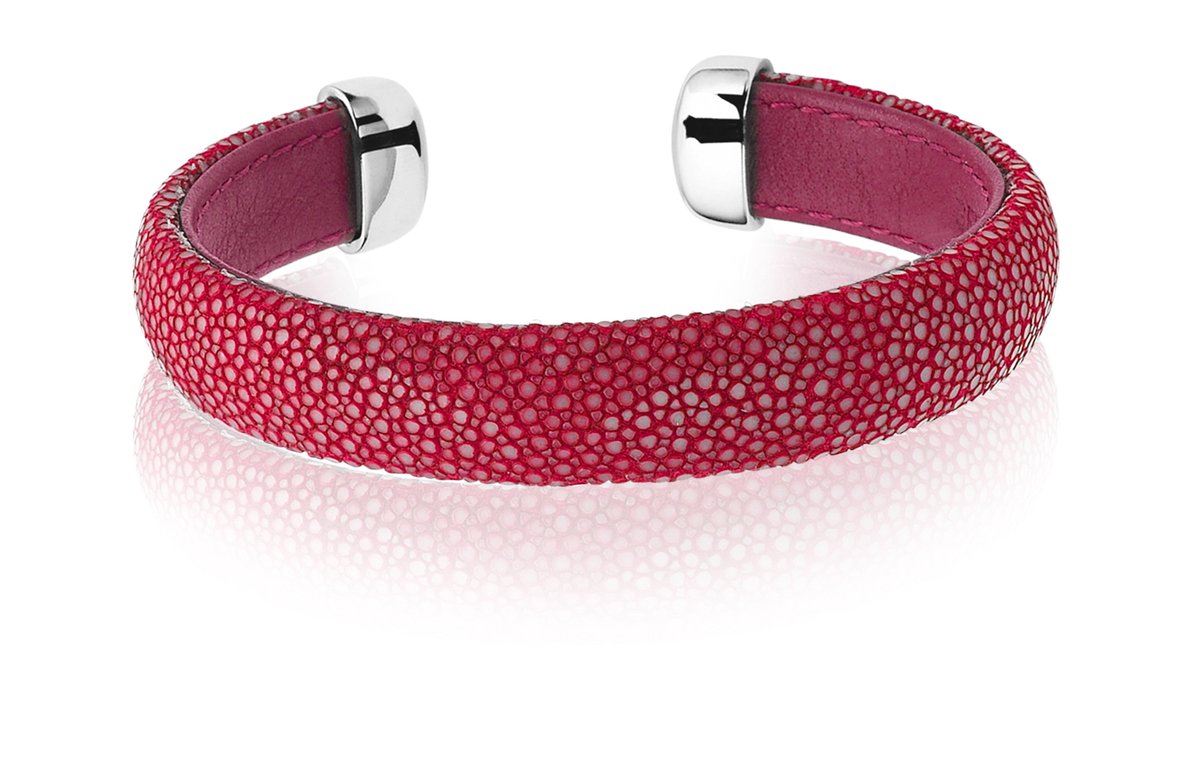 Zinzi roggenleren klemarmband roze one-size ZIA942R