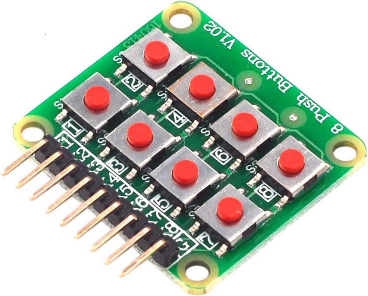 Matrix Toetsenbord Module - Uitbreidingsplaat - Microcontroller Uitbreiding - 8 Knoppen - 3 Stuks - Zwart