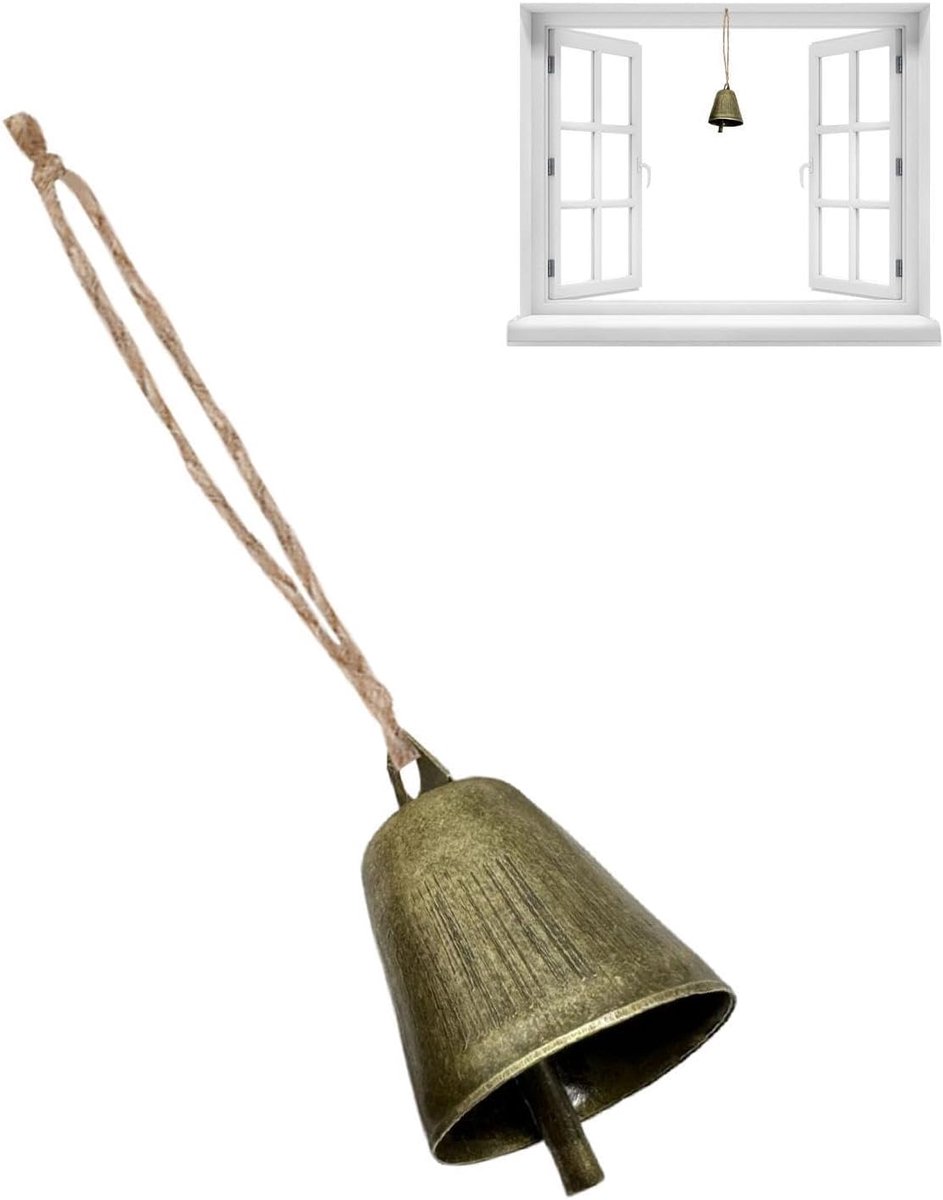 Kleine bel - Metalen decor - Ambachtelijk project - Vintage afwerking - 26 x 36 cm - Bronskleur
