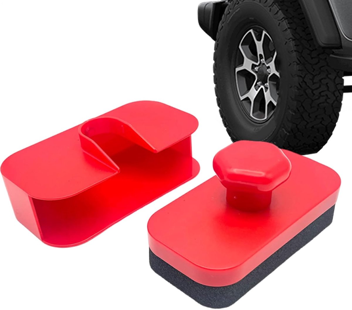 Banden Glansborstel - Detail Spons - Auto Onderhoud - Ergonomisch Ontwerp - 14.2 x 7.5 x 7.2 cm - Platte Spons