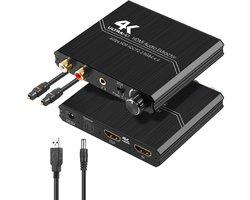 Fokelyi - Audio Converter - HDMI Audio Extractor - 4K HDMI to Optical SPDIF + 3.5mm Stereo + RCA L/R Audio Adapter Converter with Volume Control