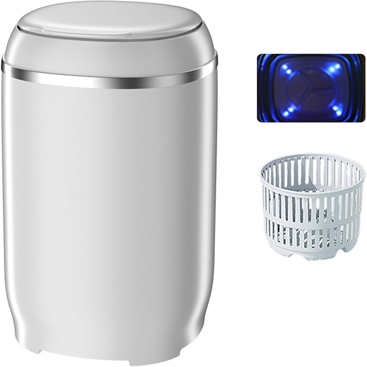 Mini Wasmachine Compacte Wasmachine Kleine Ruimte Wassen Geïntegreerd Wassen Aftappen 45 kg Wit