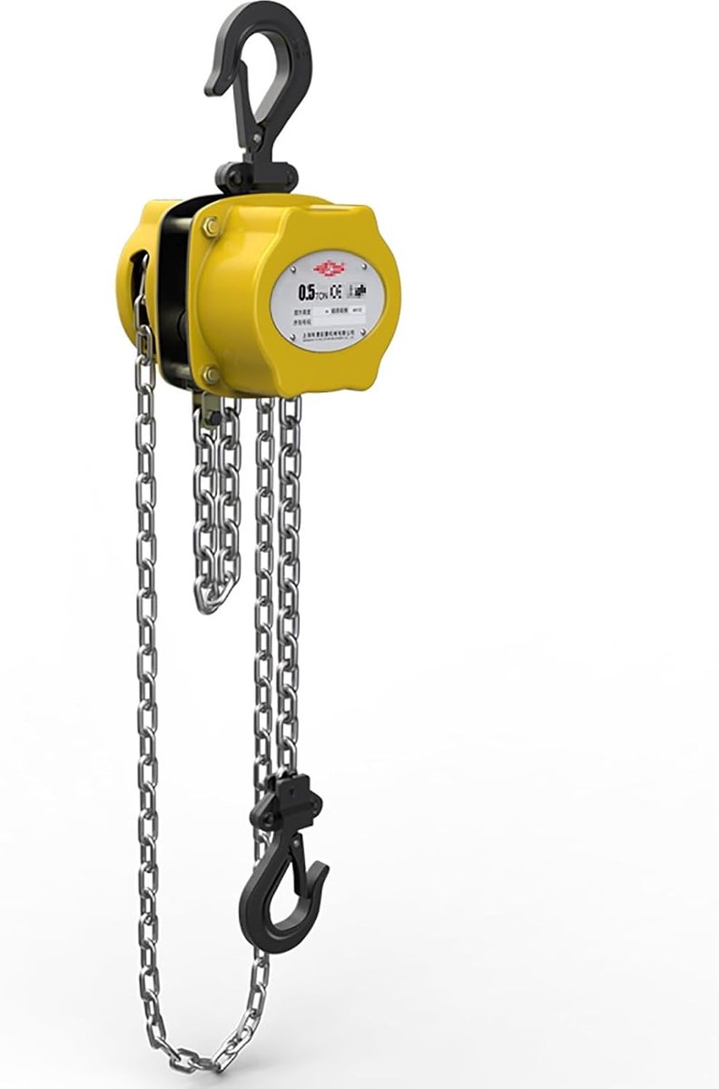 Handkettingtakel - Mini Hijstoestel - Zware Lasten Hefen - Compact en Krachtig - 1/2 Ton Capaciteit - Grijs